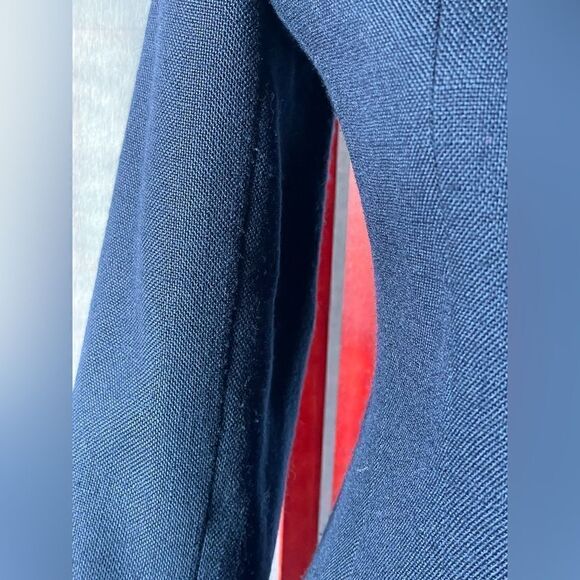 Vintage Wool Larry Levine Women’s Blue Blazer w/Floral & Pearl Buttons (Size: XS - Picture 10 of 13
